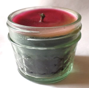 Vela de cera multicolor en tarro redondo de vidrio translúcido (L2) - Imagen 1 de 6