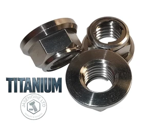 M10 x 1.5mm titanium Grade 5 TC4 hex flanged lock nuts - Picture 1 of 14