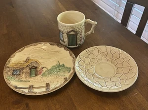 Vintage Sylvac Staffordshire England Cottage Collection Plate,Saucer And Cup - Picture 1 of 7