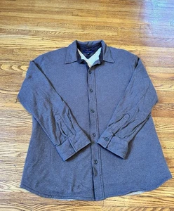 Tommy Hilfiger Men's Fleece Lined Button Up Shacket Brown Size XL Long Sleeve - Picture 1 of 8