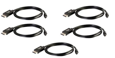 Job Lot of 5 x Mini DisplayPort Male - DisplayPort MaleBlack Cable 2m - Image 1 of 2