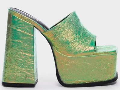 Shellys London лайм Стрелец металлический платформе мулы совершенно новый Великобритании 6 EU 39 - Изображение 1 из 4