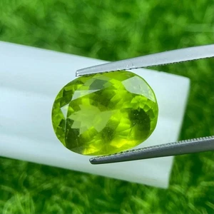 10.56 Cts | natural loose|Peridot | Green | Oval Shape | portuguese cut - Burma - Picture 1 of 6