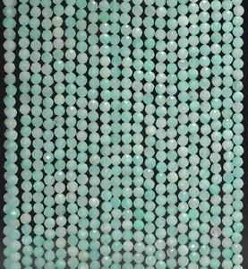 2MM LIGHT BLUE AMAZONITE GEMSTONE MICRO FACETED ROUND LOOSE BEADS 15.5" - Picture 1 of 4