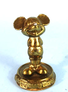 VINTAGE MICKEY MOUSE BRASS FIGURINE PAPERWEIGHT OLD SOUVENIR WALT DISNEY WORLD - Imagen 1 de 10