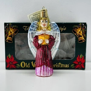 Nuevo 2003 Merck Family's Viejo Mundo Navidad-Canto Ángel-Vidrio Soplado Adorno - Imagen 1 de 5