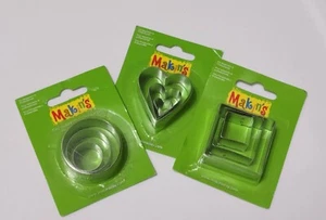 Makins Clay Cutters HEART CIRCLE SQUARE 3 sizes per pack Lot of 3 shapes NEW - Picture 1 of 5