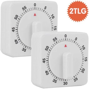 2x 60min Mechanisch Timer Kurzzeit Küchentimer Eieruhr Kurzzeitmesser Küchenuhr - Bild 1 von 11