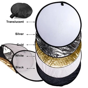 43" 110cm 5 in 1 Photo Round Studio Collapsible Reflector Light Diffuser Kit Set - Picture 1 of 3