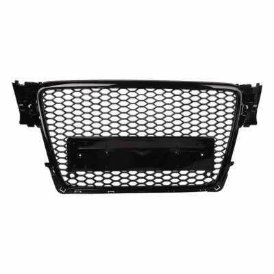 BUMPER HOOD HEX GRILLE BLACK FRONT MESH RS4 STYLE FOR 2009-2012 AUDI A4/S4 B8 8T - Image 1 of 4