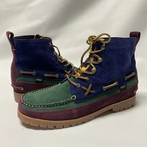 POLO Ralph Lauren Country Ranger MID Color Block Suede Corduroy Boots Men's 10.5 - Picture 1 of 9