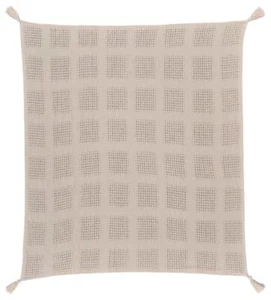 Cream Woven Cotton Solid Color Throw Blanket - Picture 1 of 1
