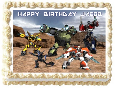 Imagen de adorno de pastel comestible de fiesta TRANSFORMERS  Foto 1 de 2