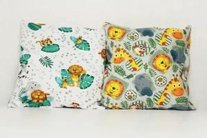 2pack baby pillows filled patterned cushions 4 pram cot bed jungle lion 1 year+ - Picture 1 of 1