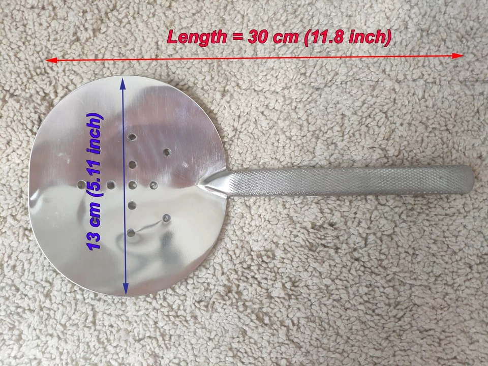 Uzbek plov lid, Uzbekistan Handmade Stainless Steel Skimmer (30 cm or 11.8 inch) - Image 1 of 4