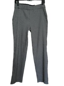 Pantalones de tracción Max Studio, negro, blanco rejilla, tejido elástico, talla M - Imagen 1 de 5
