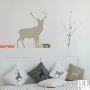 Deer Ciervo Silueta Plantilla Reutilizable Casa Pared Decoración Arte Pintura - Imagen 1 de 6