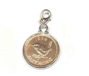 Birthday Anniversary Farthing Silver Plated Bracelet Charm 1937 - 1956 - Picture 1 of 1