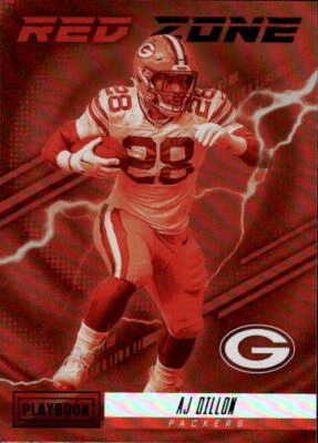2022 Panini Playbook AJ Dillon #RZ-15 Red Zone Green Bay Packers 11R - Image 1 of 2