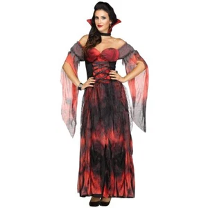 Fun World - Vampire Countessa Adult Costume - Black/Red - Size Small/Medium 2-8 - Picture 1 of 4