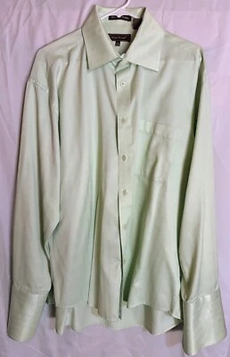 Henri Picard 男式纯色浅绿色 17.5 34/35 长袖衬衫 — 第 1/3 张图片