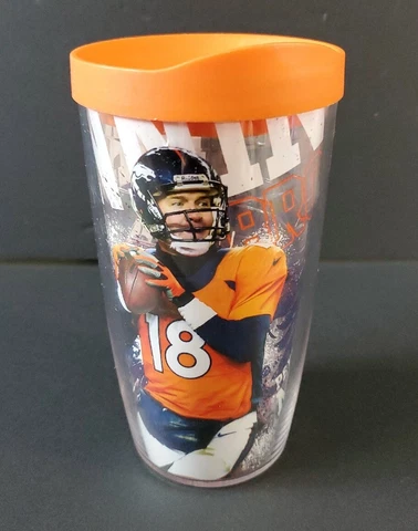 Denver Broncos Peyton Manning Tervis Tumbler 24 oz Double Wall Insulated Cover
