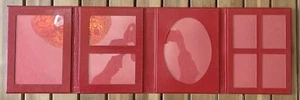Vintage seltenes Eximious London rotes Leder Foto Kunst Rahmen Album 27" lang!!! EUC - Bild 1 von 12
