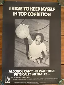 Vintage Regierung Alkoholmissbrauch Prävention Poster Afroamerikanischer Athlet - Bild 1 von 4