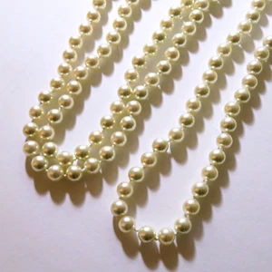 Vintage RMN 60" Opera Length Knotted Lustrous Faux Pearl Single Strand Necklace - Picture 1 of 7