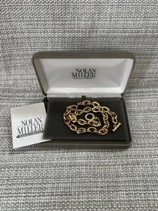 Nolan Miller Glamour Collection Gold & Rhinestone Toggle Clasp Necklace - New - Picture 1 of 10
