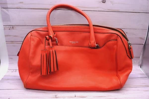 Coach 23574 LEGACY HALEY SATCHEL-Doctor LEATHER In Bright Coral & Silver - Picture 1 of 15