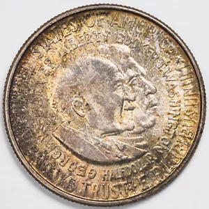 Medio dólar conmemorativo de plata tallador Washington 1952 AU/UNC tono! - Imagen 1 de 3