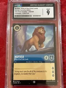 2023 Disney Lorcana LÁMINA CGC Como Nuevo 9 - Lámina Mufasa Rey del Orgullo Tierras - Imagen 1 de 9