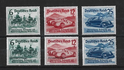 Germany, Cars 1939 Mi. # 686 - 688, 695 - 697 Mint Never Hinged - Image 1 of 2
