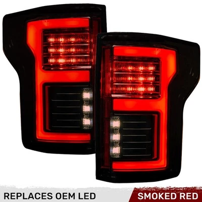 Luces traseras LED RECON 264268RBK rojo oscuro/lente ahumada - se adapta a Ford F-150 2015-17 Foto 1 de 4