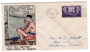 #941 on WWII Patriotic 1946 Myrtle Point OR - Melba Myers Hand-drawn Uncle Sam - Picture 1 of 2