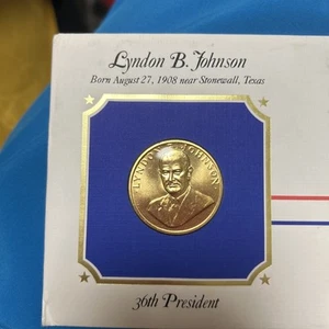 Lyndon B. Johnson 24kt Electroplated Coin - Picture 1 of 2