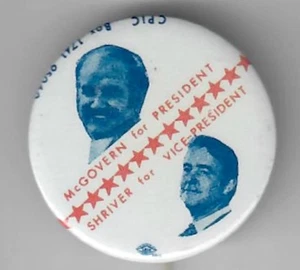 George McGovern Sargent Shriver Presidential Campaign Button 1 1/2" Cello 1972 - Picture 1 of 1
