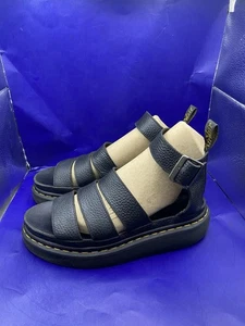 Dr. Martens Clarissa II Quad Black Leather Gladiator Sandals Women’s Size 6 - Picture 1 of 24