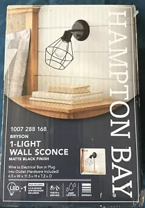 Bryson 1-Light Matte Black Wall Sconce LED Plug-in or Hardwire Bulb Included - Picture 1 of 5