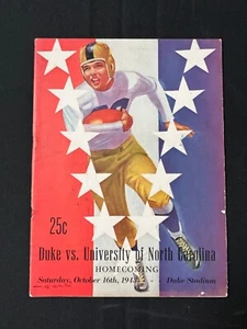 Programa de fútbol americano universitario Duke North Carolina 1943 - Imagen 1 de 6