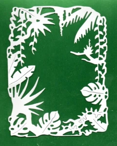 6 NEW TROPICAL LEAF FRAME DIE CUTS - GARDEN JUNGLE HOLIDAY TOPPER - Picture 1 of 3