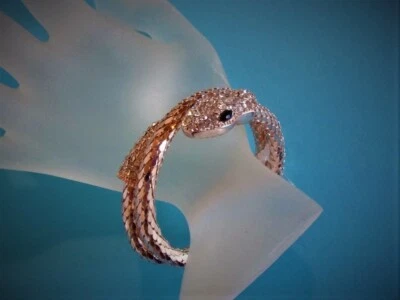 MODE-SCHMUCK ARMBAND * SCHLANGE *  FARBE ROT- GOLD - MIT CRYSTAL-STEINCHEN - Bild 1 von 4