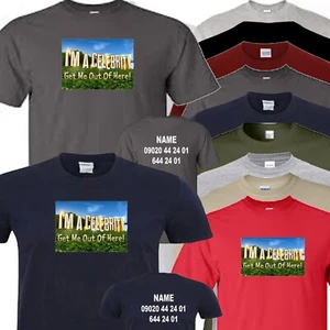 I'M A CELEBRITY T-SHIRT mit Logo auf der Vorderseite und Ihrem Namenstext auf der Rückseite - Bild 1 von 13
