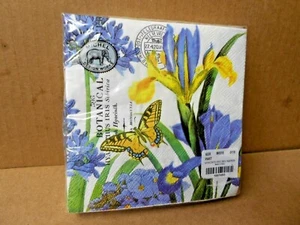 Michel Design Works HYACINTH IRIS 20 Paper Cocktail Napkins 3-Ply 5" x 5" - Picture 1 of 4