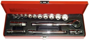 T & E Tool 93316 16 Piece 3/8" Drive 12 Point SAE Socket Set- 1/4"-7/8" - Picture 1 of 1