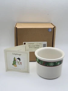 Longaberger Pottery Holiday One Pint Crock Jar fiocco di neve Natale NUOVO #30001 - Foto 1 di 3