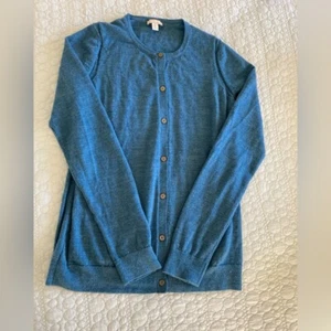 Cardigan maglione donna Gap fine lana merino con bottoni verde acqua taglia grande alto - Foto 1 di 5