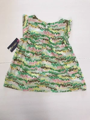 Cherokee Watercolor Spring Sundress Pink White Green Pastels M Medium 7 8 NEW — 第 1/4 张图片
