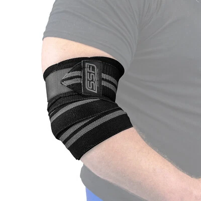 Serious Steel Fitness Powerlifting Elbow Wraps w/ Multipurpose Loop (Pair)